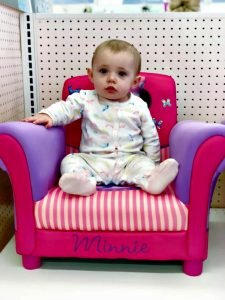 baby in armchair