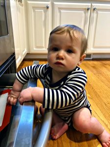 baby opens broiler