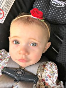baby girl in car seat