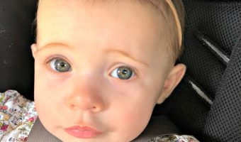 baby girl in car seat