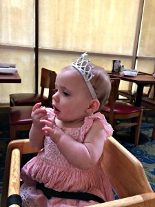 baby eating bread